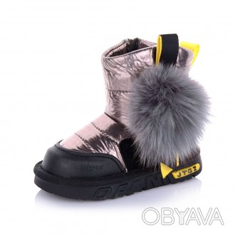 Зимние водонипроницаемые ботинки для девочки. Упрочнены прорезиненной искусствен. . фото 1