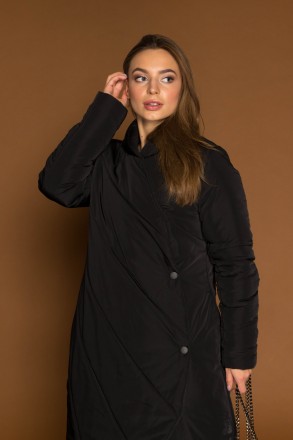 Женское зимнее пальто из плащевки удлиненное, на силиконе. Оригинальный актуальн. . фото 9