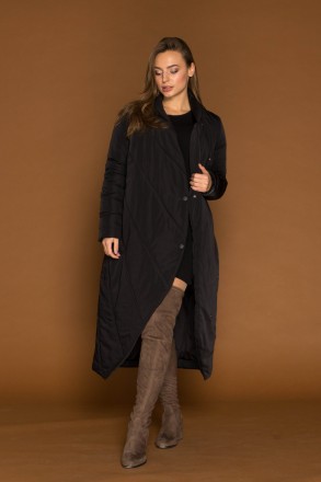 Женское зимнее пальто из плащевки удлиненное, на силиконе. Оригинальный актуальн. . фото 4