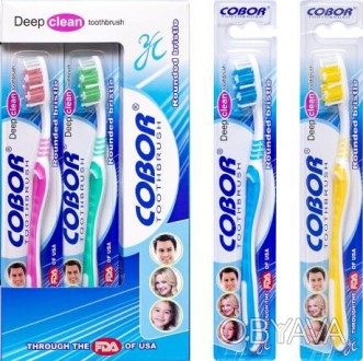 Пластикові гігієнічні зубні щітки " Cobor" з синтетичною щетиною з круговим розт. . фото 1
