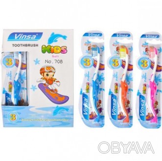 Пластикові гігієнічні дитячі зубні щітки "Vinsa Soft" з синтетичною однорівневою. . фото 1