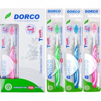 Пластикові гігієнічні зубні щітки " Dorco" з синтетичною щетиною і гнучкою голів. . фото 2