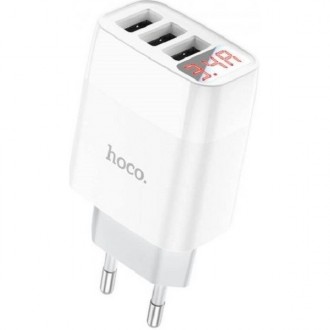 Сетевое зарядное устройство HOCO Easy charge digital display charger C93A оснаще. . фото 2