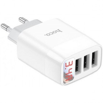 Сетевое зарядное устройство HOCO Easy charge digital display charger C93A оснаще. . фото 4