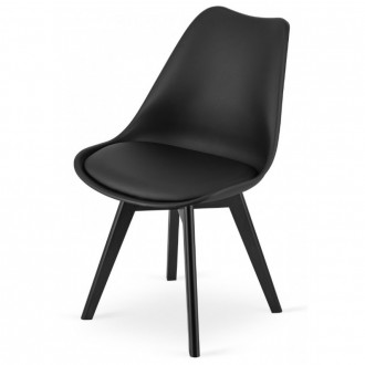 Кресло стул с черными деревянными ножками Bonro B-487. Цвет черный.
Черный стул . . фото 3
