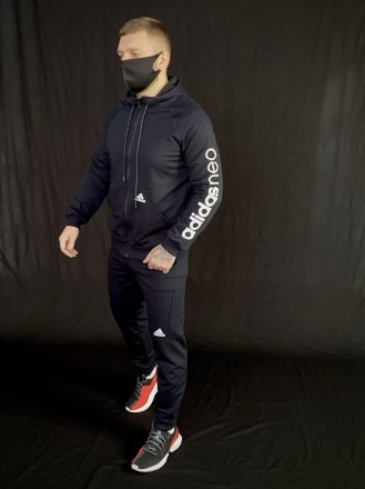 
Мужской спортивный костюм Адидас Neo черный, качественные мужские спортивные шт. . фото 2