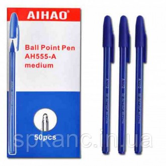 Ручка Aihao шариковая масляная 555-А синяя.. . фото 3