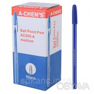 Ручка Aihao шариковая масляная 555-А синяя.. . фото 1