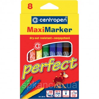 Набір фломастерів 8610 Perfect Maxi, 8 кольорів, великий об'єм чорнила, що не ви. . фото 2
