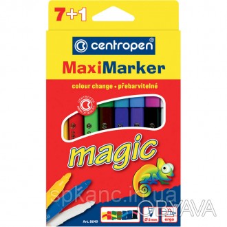 Набір фломастерів 8649 Magic Maxi, слід чорнила змінює колір при промальовуванні. . фото 1