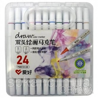 Набор скетч маркеров 24 цветов в пластиковом кейсе с ручкой | SKETCHMARKER
 Марк. . фото 1