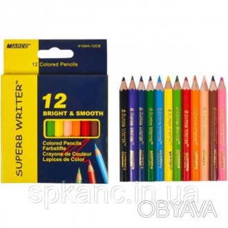 Олівці кольорові Marco міні (довжина олівця — 8,5 см). М'які кольорові олівці за. . фото 1