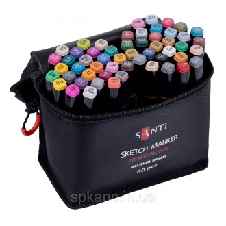 Набір спиртових маркерів SANTI «SKETCHMARKER professional» 60 PCS для малювання.. . фото 4