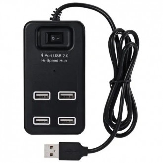 Концентратор хаб P-1601 (с выключателем, 4xUSB 2.0) Black (95505). Дніпро. фото 1 Концентратор хаб P-1601 (с выключателем, 4xUSB 2.0) Black (95505). Дніпро. фото 1