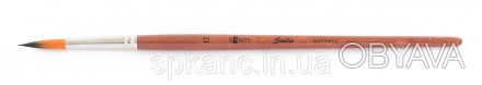 Круглі пензлі «Santi Studio» з двоколірним синтетичним ворсом і короткою ручкою . . фото 1