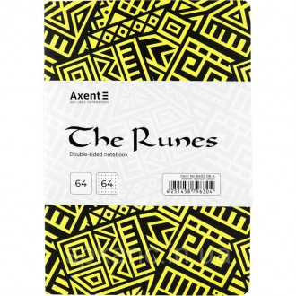 Блокнот двустор. А5, 128 арк., крап/нелін, The Runes, жовтий. . фото 7