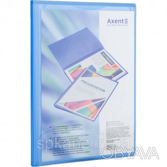 Дисплей-книга з прозорою зовнішньою кишенею, А4, 20 файлів. Матеріал: поліпропіл. . фото 1