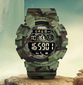 Мужские спортивные камуфляжные смарт часы SMAEL 8013 smart watch, наручные спорт. . фото 6