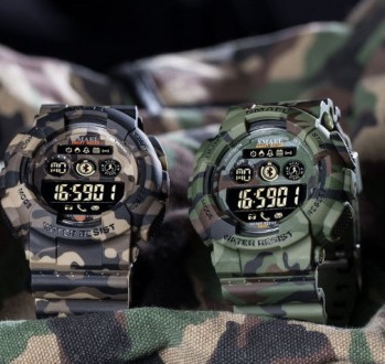 Мужские спортивные камуфляжные смарт часы SMAEL 8013 smart watch, наручные спорт. . фото 2