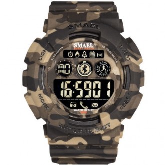 Мужские спортивные камуфляжные смарт часы SMAEL 8013 smart watch, наручные спорт. . фото 9