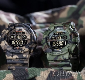 Мужские спортивные камуфляжные смарт часы SMAEL 8013 smart watch, наручные спорт. . фото 1