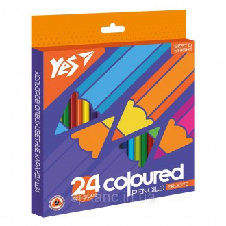 Олівці кольорові YES 24 кол. "Erudite". Харків. фото 1 Олівці кольорові YES 24 кол. "Erudite". Харків. фото 1