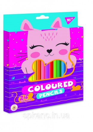 Олівці кольорові YES 24 кол. "Cats". Харків. фото 1 Олівці кольорові YES 24 кол. "Cats". Харків. фото 1