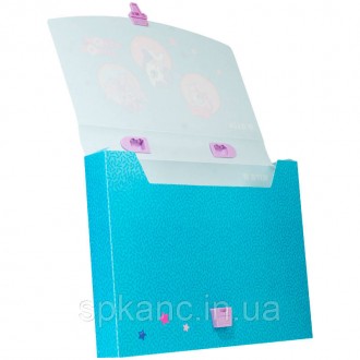 Пластиковий портфель-коробка Kite формату А4 має одне просторе відділення. Портф. . фото 3