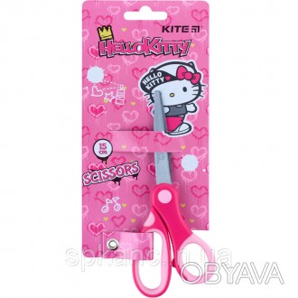 Ножиці Kite «Hello Kitty» с м'якими прогумованими вставками на ручках на кольоро. . фото 1