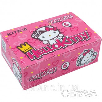 Гуаш Kite «Hello Kitty» містить 6 кольорів. Баночки по 20 мл зберігаються в карт. . фото 1