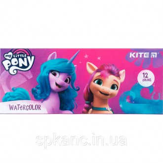 Напівсухі медові акварельні фарби Kitе My Little Pony. Фарби містять 12 кольорів. . фото 2