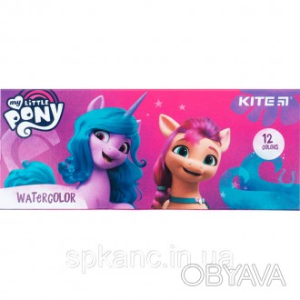 Напівсухі медові акварельні фарби Kitе My Little Pony. Фарби містять 12 кольорів. . фото 1
