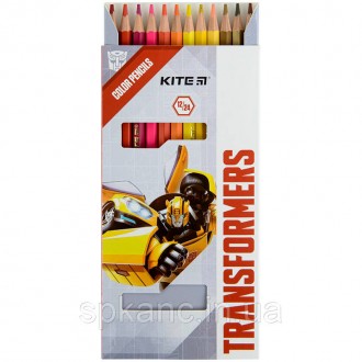 Кольорові двосторонні олівці Kite в картонній упаковці. Дванадцять олівців мають. . фото 4