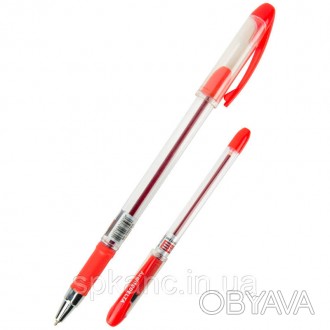 Ручка масляна Axent Delta DB2062-06 червона – поєднує у собі найкращі якості кул. . фото 1