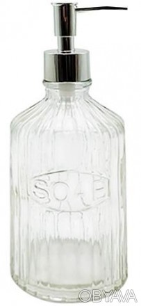 Дозатор для жидкого мыла "Soap". Выполнен в классическом стиле из прозрачного ст. . фото 1