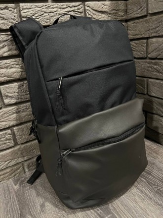 
 
 Рюкзак черный big bag с отделкой из кожзама:
- Размер: 48 x 15 x 29 см;
- Об. . фото 3