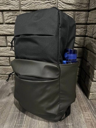 
 
 Рюкзак черный big bag с отделкой из кожзама:
- Размер: 48 x 15 x 29 см;
- Об. . фото 5