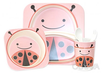Набір посуду дитячого бамбукового 5 предметів Бджілка рожева ООПТ CP7214
 
Посуд. . фото 1