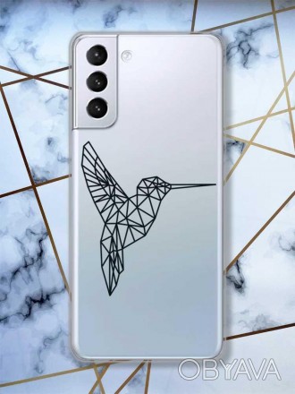 Прозрачный чехол для Samsung Galaxy S21 (G991) Колибри принт 122