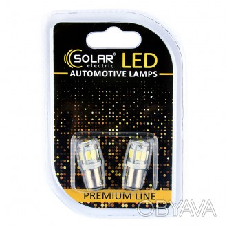 Светодиодные LED автолампы SOLAR Premium Line 12V T8.5 BA9s 9SMD 5730 white блис