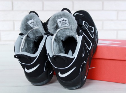 Зимові кросівки чоловічі 42 і 43 розмір Найк Nike Air More Uptempo Black/White, . . фото 8