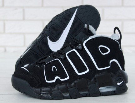 Зимові кросівки чоловічі 42 і 43 розмір Найк Nike Air More Uptempo Black/White, . . фото 5