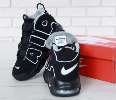 Зимові кросівки чоловічі 42 і 43 розмір Найк Nike Air More Uptempo Black/White, . . фото 7
