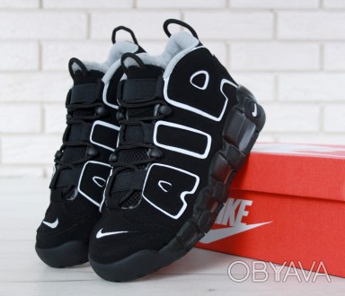 Зимові кросівки чоловічі 42 і 43 розмір Найк Nike Air More Uptempo Black/White, . . фото 1