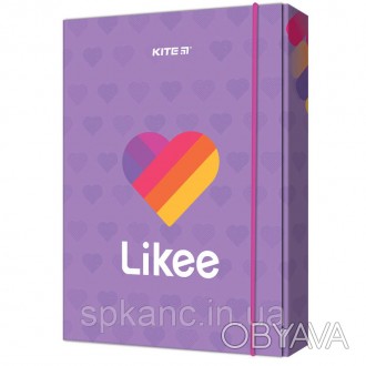 Об'ємна картонна папка для зошитів Kite Likee з яскравим забарвленням закриваєть. . фото 1