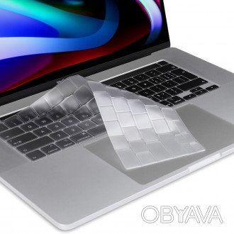 Клавиатура для MacBook Pro 13" (М1 А2338)/Pro 16 (2141) EU силиконовая Прозрачны, фото 2