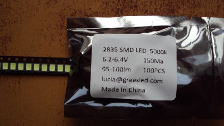 Cветодиод SMD 2835 белый ( для ремонта светодиодных ламп, подсветка ЖК) и т.д. О. . фото 2