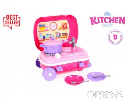 Дитяча ігрова кухня в валізі від ТехноК Іграшку «Кухня з набором посуду&ra. . фото 1