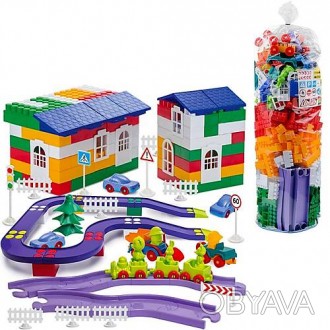 Конструктор Colorplast BLOCK Лидер №9 в мешке 450эл (CP1937)
