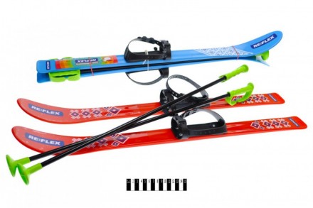 Лыжи с палками беговые 90см детские пластиковые 04625 Набор лыжный детский предн. . фото 4